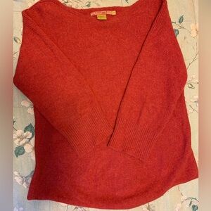 Kuna 100% Baby Alpaca Red Boat Neck Pullover Sweater